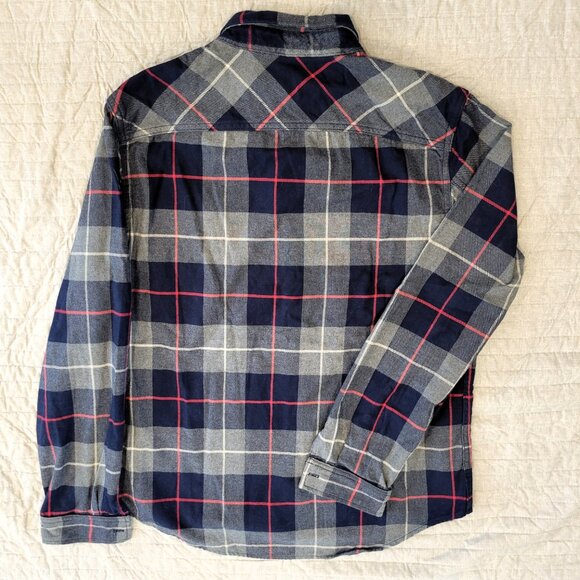 Flint and Tinder Midweight Flannel, X Large, Navy Blue / Grey / red plaid - Picture 2 of 9